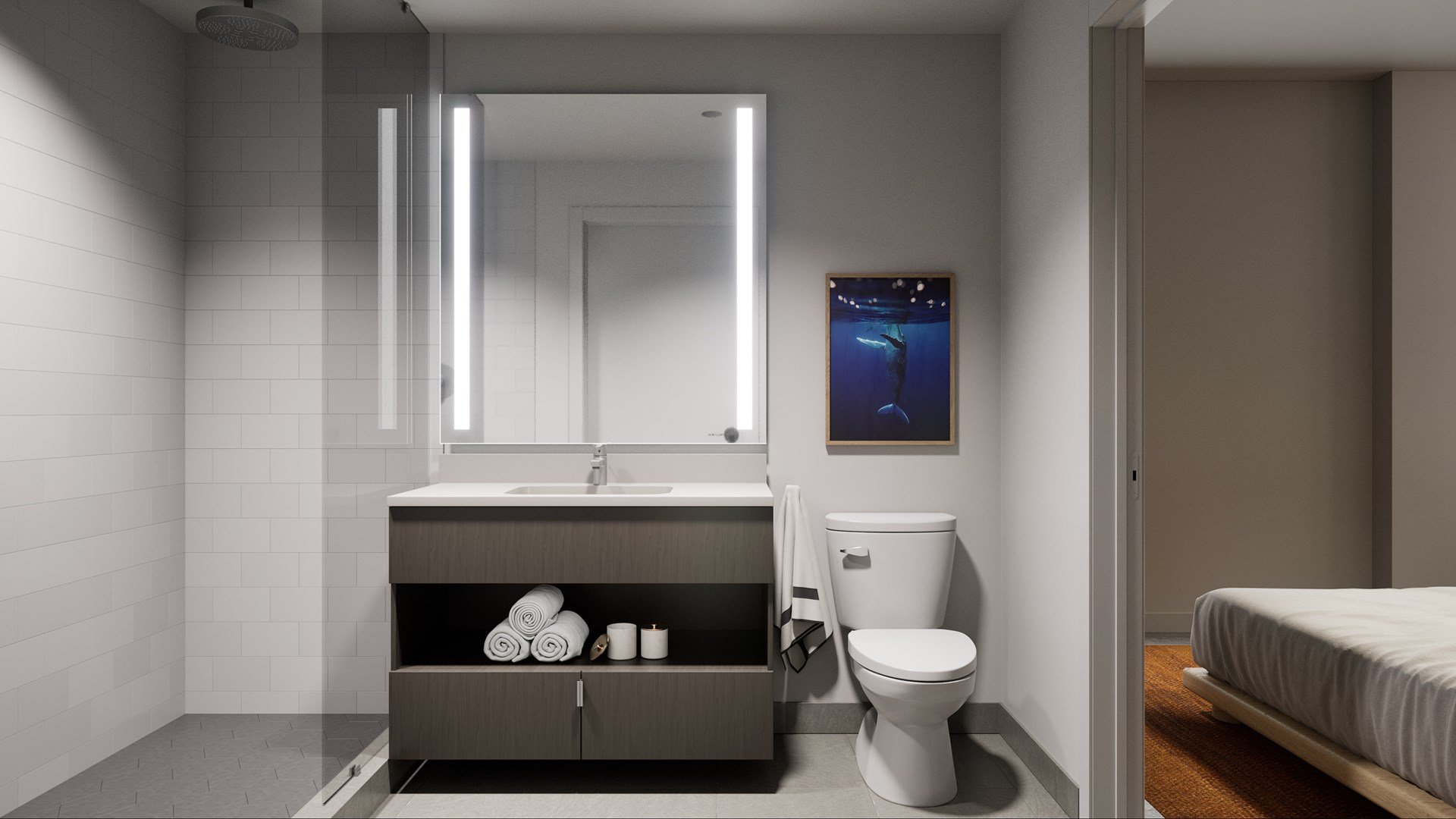 a bathroom with a toilet and a sink and a mirror